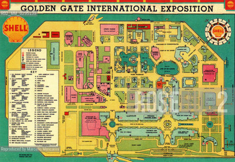 Expo History, San Francisco 1939-1940. Plan of the exposition offered by Shell / Storia dellExpo, San Francisco 1939-1940. Pianta dellesposizione offerta dalla Shell  - Reproduced by Marcello Mencarini
/Rosebud2