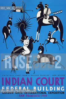 Expo History, San Francisco 1939-1940. One of the posters for the Indian Court in the Federal Palace: navaho antelope hunt / Storia dellExpo, San Francisco 1939-1940. Uno dei manifesti per la corte indiana nel Palazzo federale: caccia allantilope dei navaho  - Reproduced by Marcello Mencarini
/Rosebud2