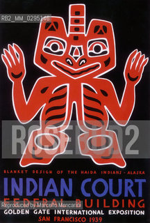 Expo History, San Francisco 1939-1940. One of the posters for the Indian Court in the Federal Palace: blanket design of the Haida Indians / Storia dellExpo, San Francisco 1939-1940. Uno dei manifesti per la corte indiana nel Palazzo federale: motivo di coperta Haida  - Reproduced by Marcello Mencarini
/Rosebud2