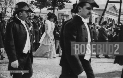 Milan International Exhibition in 1906. That year the Expo was dedicated to the opening of the Simplon Tunnel linking Milan to Switzerland and France, and to the theme of transport in general. In this picture: Victor Emmanuel III, King of Italy (29 July 1900 – 9 May 1946) and his wife, Queen Elena of Montenegro attending the event . / Esposizione Internazionale di Milano del 1906. Questa edizione dellExpo venne chiamata Esposizione Internazionale del Sempione in omaggio al Traforo del Sempione appena aperto e il tema fu quello dei trasporti. In questa immagine: Vittorio Emanuele III, Re dItalia (29 luglio 1900 – 9 maggio 1946) e sua moglie, la regina Elena di  Montenegro intervengono allevento - Reproduced by Marcello Mencarini
/Rosebud2
