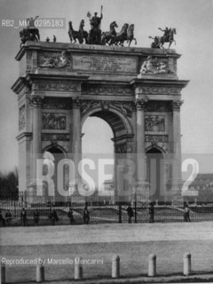 Milan, about 1906. Arco della Pace (Arch of Peace) at Porta Sempione (Simplon Gate) / Milano, 1906 circa. Arco della pace a Porta Sempione - Reproduced by Marcello Mencarini
/Rosebud2