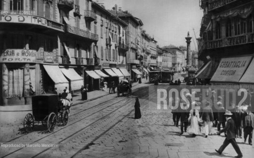 Milan, about 1907. View of Piazza San Babila from Corso Venezia / Milano, 1907.Veduta di piazza San Babila da Corso Venezia - Reproduced by Marcello Mencarini
/Rosebud2