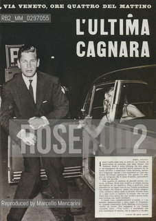 Lultima cagnara: articolo de LEuropeo del 28 settembre 1958 su lennesimo litigio tra Anita Ekberg e suo marito Anthony Steel una notte in via Veneto a Roma. I fotografi ritraggono la coppia allinizio della lite, ma poi non hanno abbastanza pellicola per lepilogo / Lultima cagnara (the last din): article of Italian magazine LEuropeo about another quarrel between Anita Ekberg and her husband Anthony Steel at night in via Veneto in Rome. At the start photographers take pictures of the couple, but they dont have enough film to photograph the end of the dispute - Reproduced by Marcello Mencarini
/Rosebud2