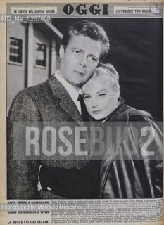 Gli attori Marcello Mastroianni e Anita Ekberg allinizio delle riprese de La dolce vita (Oggi, 26 marzo 1959) / Actors Marcello Mastroianni and Anita Ekberg at beginning of shooting of La Dolce Vita (Oggi magazine, March 26, 1959) - Reproduced by Marcello Mencarini
/Rosebud2