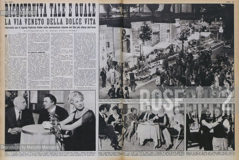 Roma; Cocktail in una via Veneto ricostruita negli studi di Cinecittà; offerto da Angelo Rizzoli; produttore del film La dolce vita di Federico Fellini; a tre mesi dallinizio delle riprese (Oggi; 18 giugno 1959. Foto di Tazio Secchiaroli) / Rome; Cocktail party in a reconstructed via Veneto at Cinecittà Studios; offered by producer of movie La Dolce Vita directed by Federico Fellini; three months before shooting (Oggi magazine; June 18; 1959. Photos by Tazio Secchiaroli) - Reproduced by Marcello Mencarini
/Rosebud2
