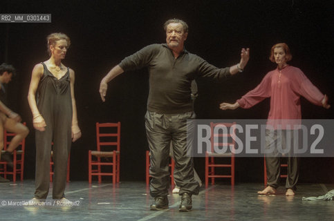 Rome, Olympic Theater, February 2000. French choreographer Maurice Béjart during the rehearsal of his Ravels Bolero with the Béjart Ballet Lausanne / Roma, Teatro Olimpico, febbtraio 2000. Il coreografo Maurice Béjart durante le prove del suo Bolero di Ravel con il Béjart Ballet Lausanne- ©Marcello Mencarini/Rosebud2