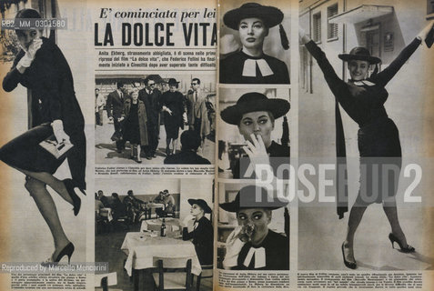 E cominciata per lei La dolce vita (Il Tempo, 31 marzo 1959). Prime riprese a Cinecittà per lattrice Anita Ekberg sul set del film La dolce vita di Federico Fellini / First shooting at Cinecittà Studios in Rome for actress Anita Ekbergm on the set of movie La Dolce Vita, directed by Federico Fellini - Reproduced by Marcello Mencarini
/Rosebud2