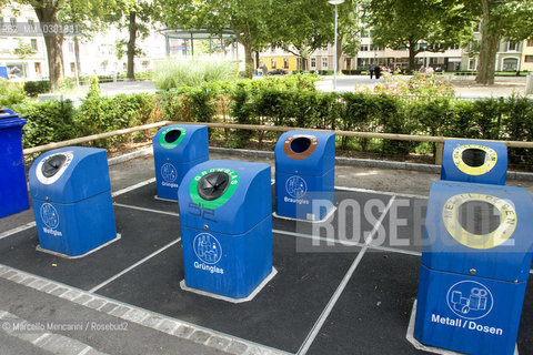 Basel (Switzerland). Recycling baskets / Basilea (Svizzera), cestini per la raccolta differenziata dei rifiuti - ©Marcello Mencarini/Rosebud2