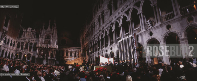 Venice, Doges Palace. Awards ceremony of Campiello Literary Prize / Venezia, Palazzo Ducale,1980. Cerimonia di consegna del Premio letterario Campiello - ©Marcello Mencarini/Rosebud2