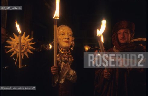 Venice Carnival 1998 dedicated to Giacomo Casanova. Procession of masks in honour of Casanova / Carnevale di Venezia 1998 dedicato a Giacomo Casanova. Corteo di maschere in onore di Casanova - ©Marcello Mencarini/Rosebud2