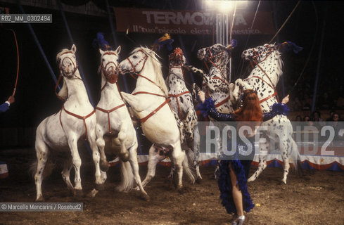 Lido di Ostia, Rome. Nando Orfei Circus. Horse Tamer / Ostia Lido, Roma. Circo Nando Orfei. Domatrice di cavalli - ©Marcello Mencarini/Rosebud2