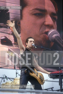 Rome, Tor Vergata, Concert of 1st May 2000. Italian singer-songwriter Morgan from the group Bluvertigo performing / Roma, Tor Vergata, Roma, Concerto del primo maggio 2000. Il cantante Morgan dei Bluvertigo sul palco - ©Marcello Mencarini/Rosebud2