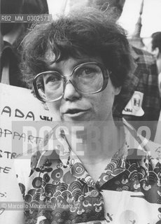 Rome, 1980. Demonstration against Soviet regime, organized by the Italian Liberal Party (PLI). Russian dissident Natalia Gorbanevskaja / Roma, 1980. Manifestazione contro il regime sovietico organizzata dal Partito Liberale Italiano (PLI). Il dissidente russo Natalia Gorbanevskaja - ©Marcello Mencarini/Rosebud2