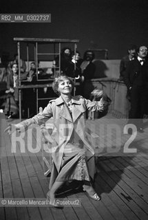 British actress Barbara Jefford on the set of the movie E la nave va (And the Ship Sails On). Rome, Cinecittà Studios, 1983 / Lattrice Barbara Jefford sul set del film E la nave va, Roma, Studi cinematografici di Cinecittà, 1983 - ©Marcello Mencarini/Rosebud2