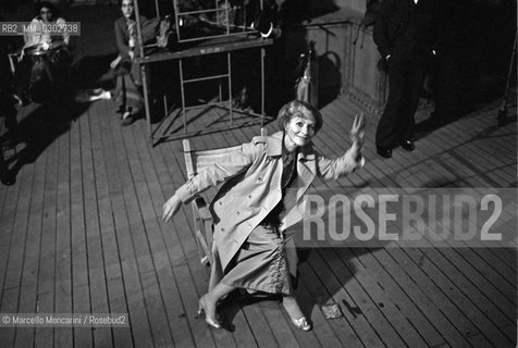 British actress Barbara Jefford on the set of the movie E la nave va (And the Ship Sails On). Rome, Cinecittà Studios, 1983 / Lattrice Barbara Jefford sul set del film E la nave va, Roma, Studi cinematografici di Cinecittà, 1983 - ©Marcello Mencarini/Rosebud2
