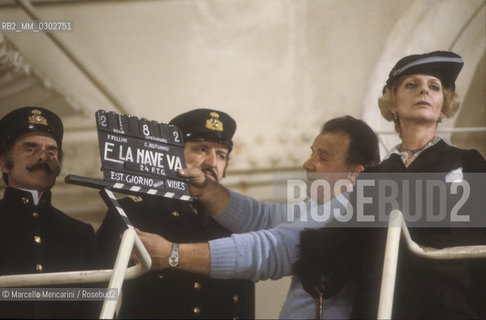Actors on the set of the movie E la nave va (And the Ship Sails On) by Federico Fellini, Cinecittà Studios, Rome 1983 / Attori sul set del film E la nave va di Federico Fellini, Studi cinematografici di Cinecittà, Roma 1983 - ©Marcello Mencarini/Rosebud2