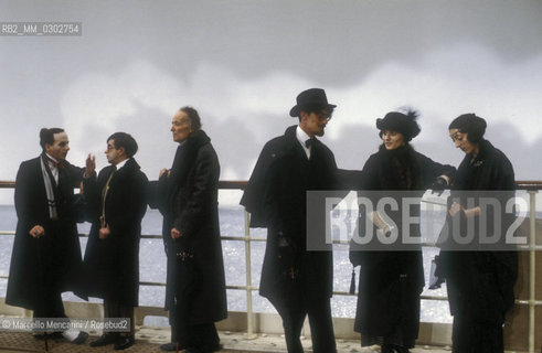On the set of the movie E la nave va (And the Ship Sails On) by Federico Fellini, Cinecittà Studios, Rome 1983 / Sul set del film E la nave va di Federico Fellini, Studi cinematografici di Cinecittà, Roma 1983 - ©Marcello Mencarini/Rosebud2