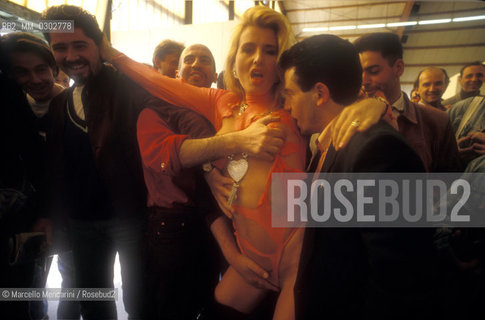 Bologna, April 1993. Porn actress Maurizia Paradiso at Second Sex Festival Erotica 93 / Bologna, aprile 1993. Lattrice porno Maurizia Paradiso al Secondo festival del sesso Erotica 93 - ©Marcello Mencarini/Rosebud2