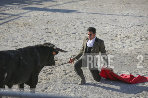 Arles, September 2014. Bullfight in the arena at the Gimeaux corrals, spaces built to host the bulls / Arles, settembre 2014, corrida ai corrales di Gimeaux, nellarena presso gi spazi appositamente costruiti per ospitare i tori - ©Marcello Mencarini/Rosebud2