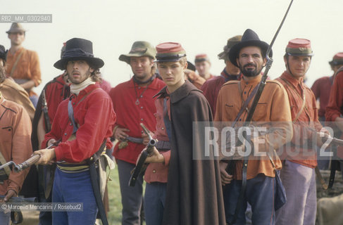 On the set of TV movie Garibaldi, the General directed by Franco Giraldi, 1987 / Set del film per la TV Garibaldi, il generale diretto da Franco Giraldi, 1987 - ©Marcello Mencarini/Rosebud2