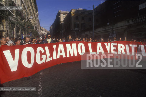 Roma 17 novembre 1990. Manifestazione contro lorganizzazione Gladio / Rome, November 17, 1990. Protest against Operation Gladio - ©Marcello Mencarini/Rosebud2