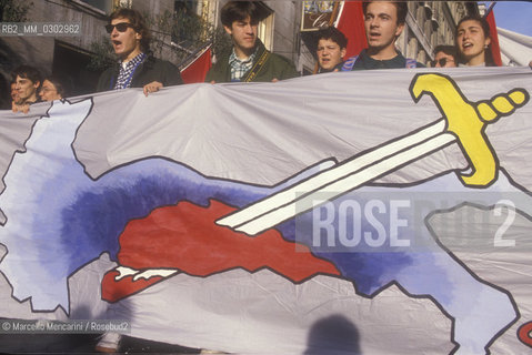 Roma 17 novembre 1990. Manifestazione contro lorganizzazione Gladio / Rome, November 17, 1990. Protest against Operation Gladio - ©Marcello Mencarini/Rosebud2
