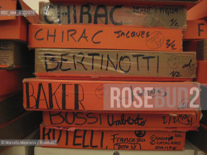 Milan, 2008. Boxes of Grazia Neri Photoagency in its headquarters on via Maroncelli 14 / Milano, 2008. Scatole dellarchivio dellagenzia fotografica Grazia Neri nella sua sede di via Maroncelli 14 - ©Marcello Mencarini/Rosebud2