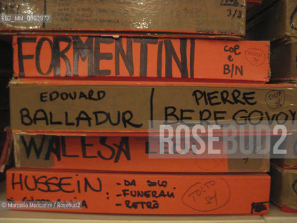 Milan, 2008. Boxes of Grazia Neri Photoagency in its headquarters on via Maroncelli 14 / Milano, 2008. Scatole dellarchivio dellagenzia fotografica Grazia Neri nella sua sede di via Maroncelli 14 - ©Marcello Mencarini/Rosebud2