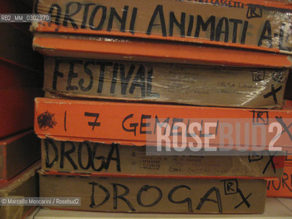 Milan, 2008. Boxes of Grazia Neri Photoagency in its headquarters on via Maroncelli 14 / Milano, 2008. Scatole dellarchivio dellagenzia fotografica Grazia Neri nella sua sede di via Maroncelli 14 - ©Marcello Mencarini/Rosebud2