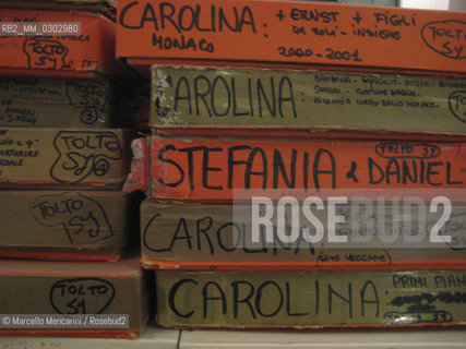 Milan, 2008. Boxes of Grazia Neri Photoagency in its headquarters on via Maroncelli 14 / Milano, 2008. Scatole dellarchivio dellagenzia fotografica Grazia Neri nella sua sede di via Maroncelli 14 - ©Marcello Mencarini/Rosebud2