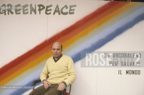 President of Greenpeace Italy Maurilio Cipparone, about 1985 / Il presidente di Greenpeace Italia Maurilio Cipparone, 1985 circa - ©Marcello Mencarini/Rosebud2