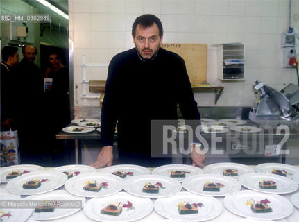Rome, Cavalieri Hilton Hotel, November 1999. Italian chef Giancarlo Vissani at presentation of the Italian Restaurants Guide 1999 by LEspresso magazine / Roma, Hotel Cavalieri Hilton, 1999. Lo chef Giancarlo Vissani alla presentazione della guida dei Ristoranti dItalia 1999 dellEspresso - ©Marcello Mencarini/Rosebud2