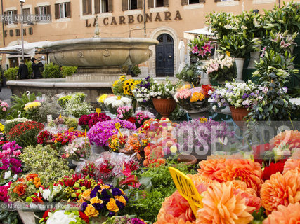 Stalls of flowers of the outdoor market in Campo de Fiori in Rome / Bancarelle dei fiori del mercato in Campo de fiori a Roma - ©Marcello Mencarini/Rosebud2