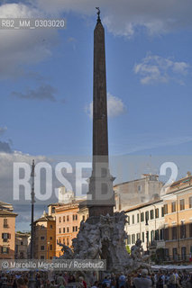 Egyptian obelisk of the Fontana dei Quattro Fiumi (Fountain of the Four Rivers) in the Piazza Navona in Rome / Obelisco egiziano della Fontana dei Quattro fiumi in piazza Navona a Roma - ©Marcello Mencarini/Rosebud2