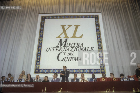 Venice Lido, Venice Film Festival 1983. The jury, chaired by Bernardo Bertolucci / Lido di Venezia, Mostra del Cinema di Venezia 1983. La giuria, presieduta da Bernardo Bertolucci - ©Marcello Mencarini/Rosebud2