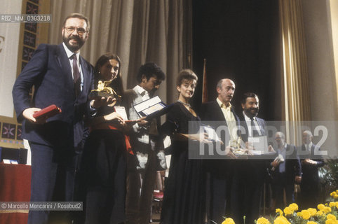 Venice Lido, Venice Film Festival 1984. The winners. (first from left Krzysztof Zanussi, Golden Lion award for best movie) / Lido di Venezia. Mostra del Cinema di Venezia 1984. I premiati (primo da sinistra Krzysztof Zanussi, Leone doro per il miglior film - ©Marcello Mencarini/Rosebud2