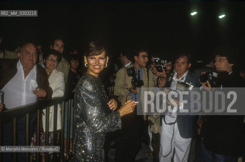 Venice Lido, Venice Film Festival 1984. Actress Claudia Cardinale, in competition with the movie Claretta directed by Pasquale Squitieri / Lido di Venezia. Mostra del Cinema di Venezia 1984. Lattrice Claudia Cardinale, in concorso con il film Claretta diretto da pasquale Squitieri - ©Marcello Mencarini/Rosebud2