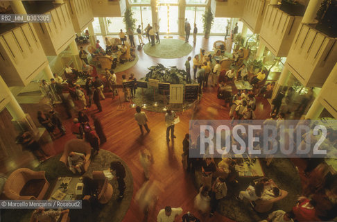 Venice Lido, Venice Film Festival 1988. The lobby of the Excelsior Hotel / Lido di Venezia, Mostra del Cinema di Venezia 1988. La hall dellHotel Excelsior - ©Marcello Mencarini/Rosebud2