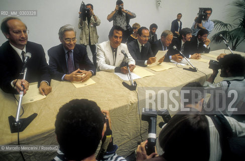 Venice Film Festival 1989. Press conference of the Venice Biennale management / Mostra del Cinema di venezia 1989. Conferenza stampa della dirigenza della Biennale - ©Marcello Mencarini/Rosebud2
