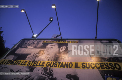 Venice Lido, Venice Film festival 1989. Poster of the festival / Lido di Venezia, Mostra del Cinema di Venezia 1989. Manifesto della Mostra - ©Marcello Mencarini/Rosebud2