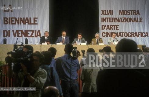 Venice Film Festival 1990. Press conference of the Venice Biennale management / Mostra del Cinema di venezia 1990. Conferenza stampa della dirigenza della Biennale - ©Marcello Mencarini/Rosebud2