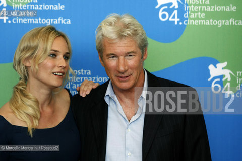 Venice Lido, Venice Film Festival 2007. Actors Diane Kruger and Richard Gere, starring in the movie  The Hunting Party, directed by  Richard Shepard /  Lido di Venezia. Mostra del Cinema di Venezia 2007. Gli attori Diane Kruger e Richard Gere, nel cast del film The Hunting Party-I cacciatori, diretto da  Richard Shepard - ©Marcello Mencarini/Rosebud2