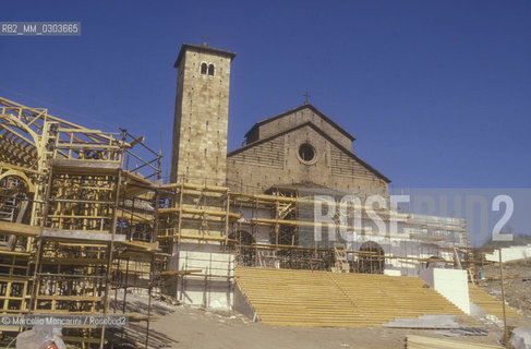 Set of the movie The Name of the Rose directed by Jean-Jacques Annaud, 1986 / Set del Film Il nome della rosa diretto da Jean-Jacques Annaud, 1986 - ©Marcello Mencarini/Rosebud2