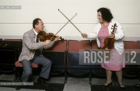 Rome, Foro Italico Auditorium, about 1985. Musicians of the RAI Symphony Orchestra / Roma, Auditorium del Foro Italico, 1985 circa. Musicisti dellOrchestra sinfonica della RAI - ©Marcello Mencarini/Rosebud2