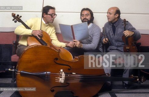 Rome, Foro Italico Auditorium, about 1985. Musicians of the RAI Symphony Orchestra / Roma, Auditorium del Foro Italico, 1985 circa. Musicisti dellOrchestra sinfonica della RAI - ©Marcello Mencarini/Rosebud2