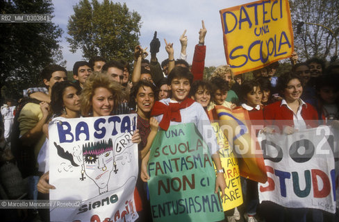 Protest of the Pantera Student Movement, Rome 1985 / Manifestazione di protesta del movimento studentesco della Pantera, Roma 1985 - ©Marcello Mencarini/Rosebud2