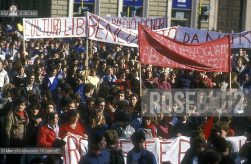 Protest of the Pantera Student Movement, Rome 1985 / Manifestazione di protesta del movimento studentesco della Pantera, Roma 1985 - ©Marcello Mencarini/Rosebud2