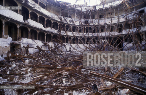 Bari, Italy, 1992. Petruzzelli Theater after the fire / Bari, 1992. Il Teatro Petruzzelli dopo lincendio - ©Marcello Mencarini/Rosebud2