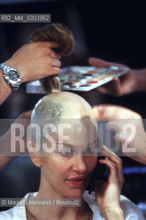 Rome, 1998. Eva Robins during the make-up before performing in Salome based on the Oscar Wildes tragedy and directed by Alberto Casari / Roma, 1998. Lattrice Eva Robins al trucco prima di recitare come protagonista in Salomè, tratto dallomonima tragedia di Oscar Wilde, con la regia di Alberto Casari - ©Marcello Mencarini/Rosebud2