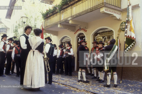Merano, South Tyrol, about 1985. Schützen parade / Merano, Sud Tirolo, 1985 circa. Sfilata di Schützen - ©Marcello Mencarini/Rosebud2